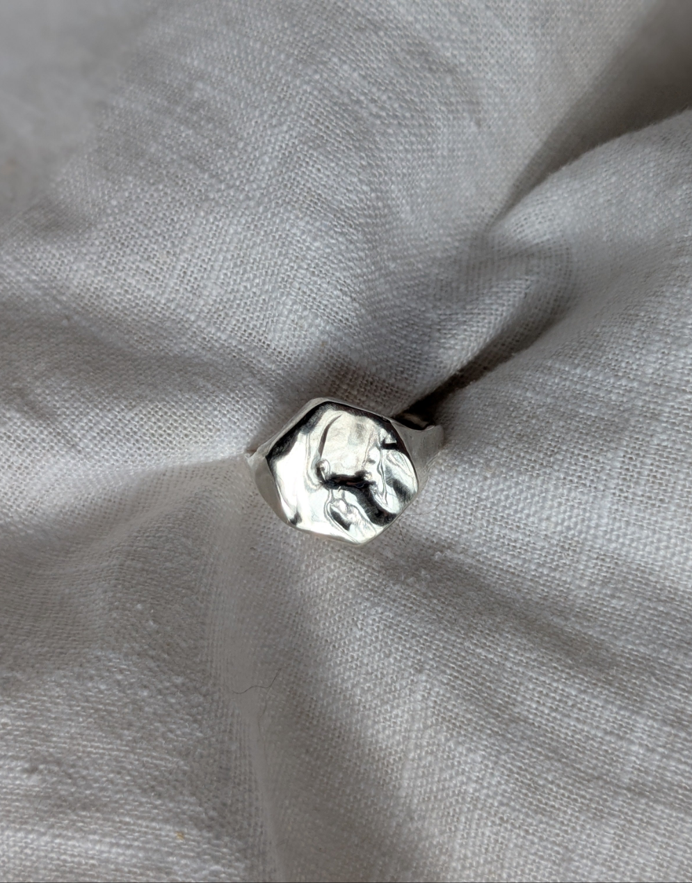 Custom Causeway Volcanic silver ring