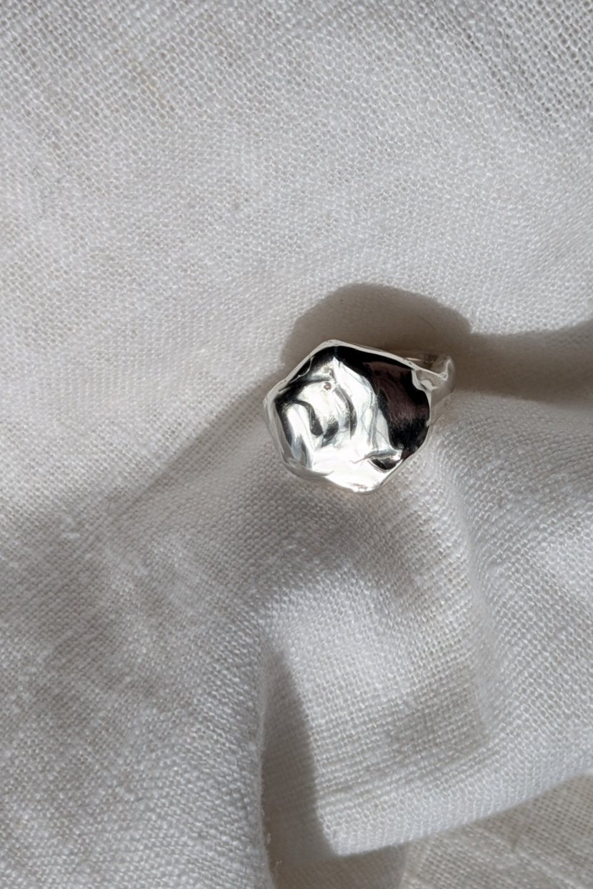 Custom Causeway Volcanic silver ring