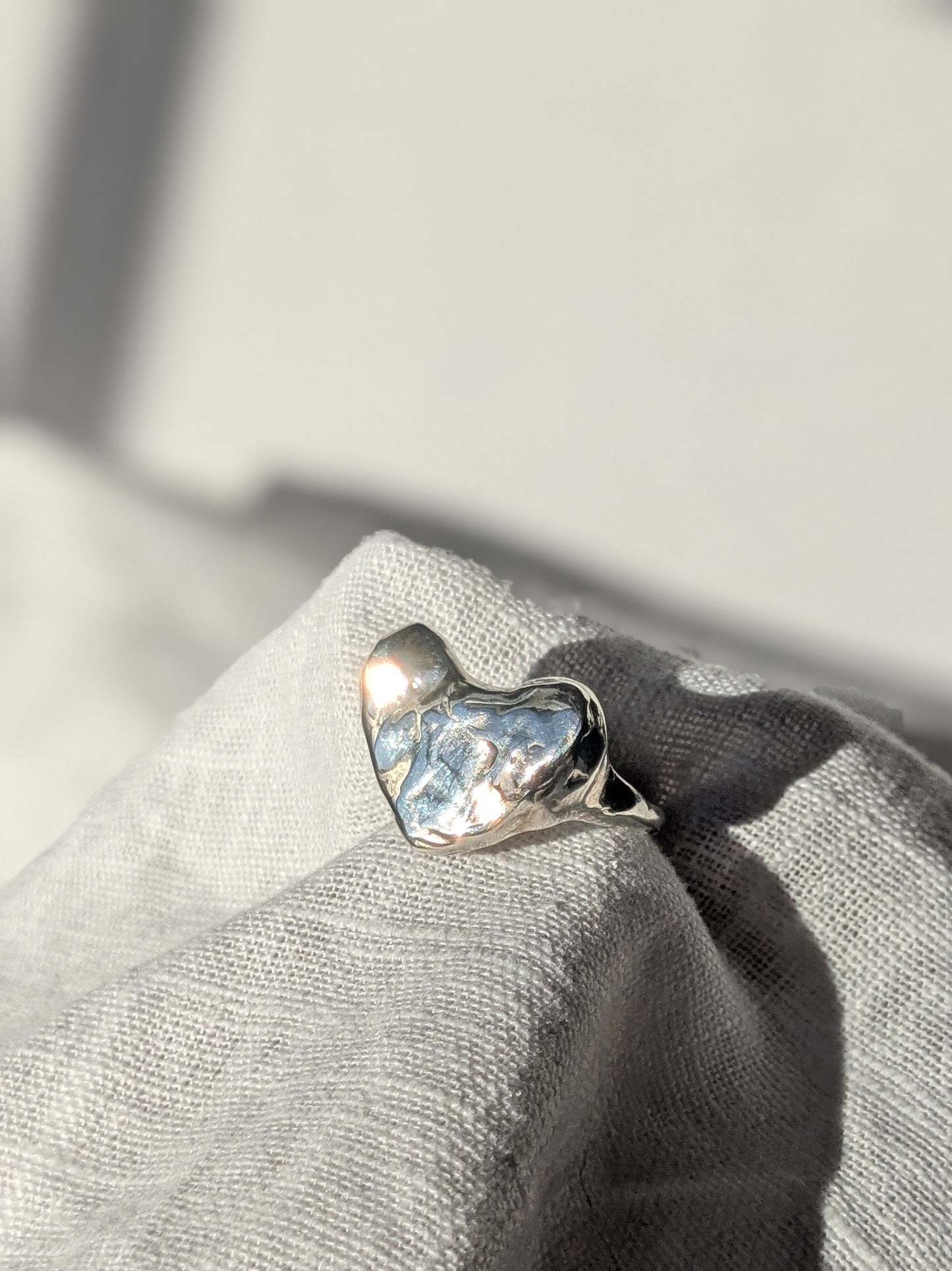 Custom Grá silver heart rings