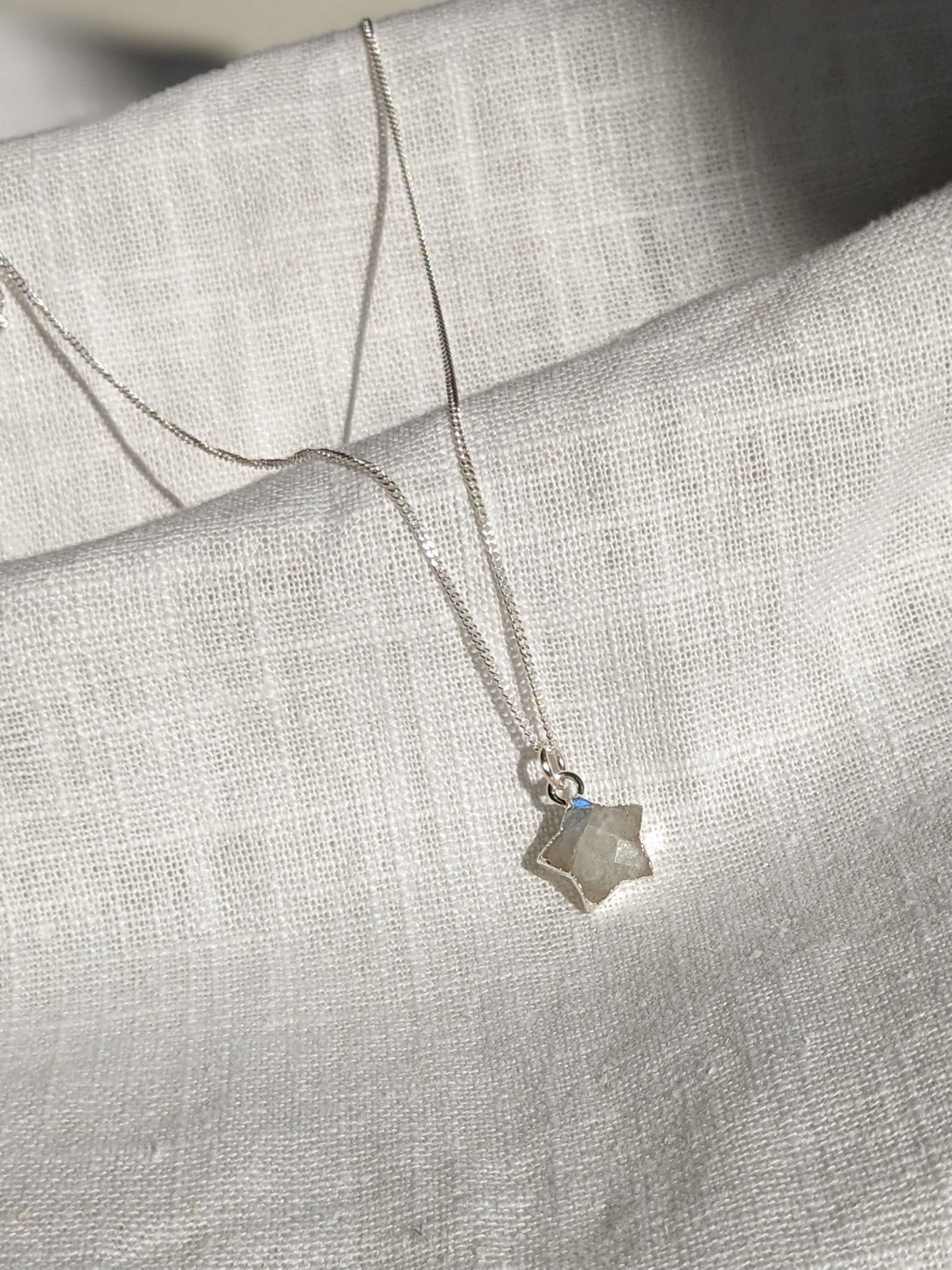 Semi precious Star Necklace - Silver