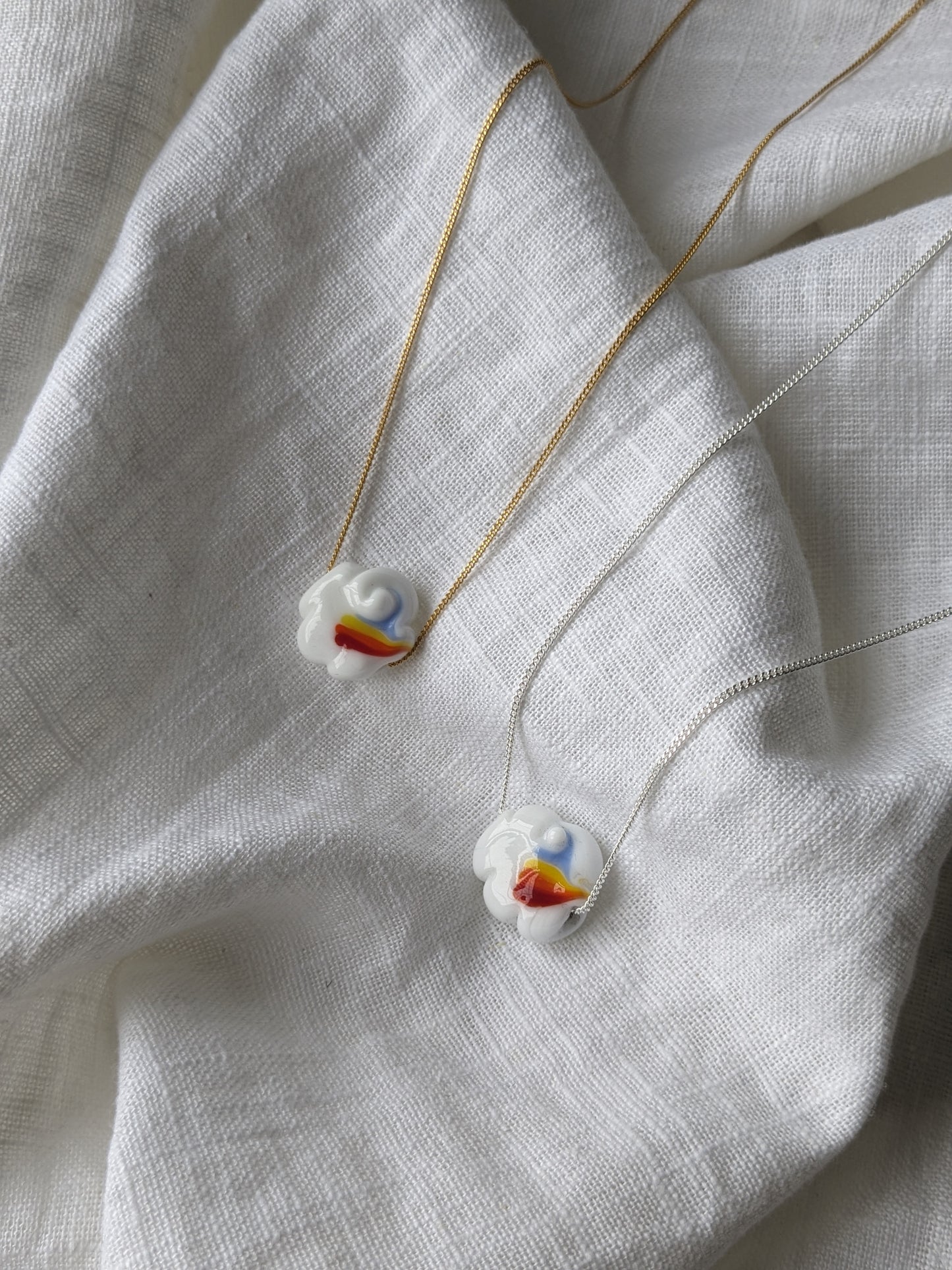 Rainbow Cloud Murano Necklace