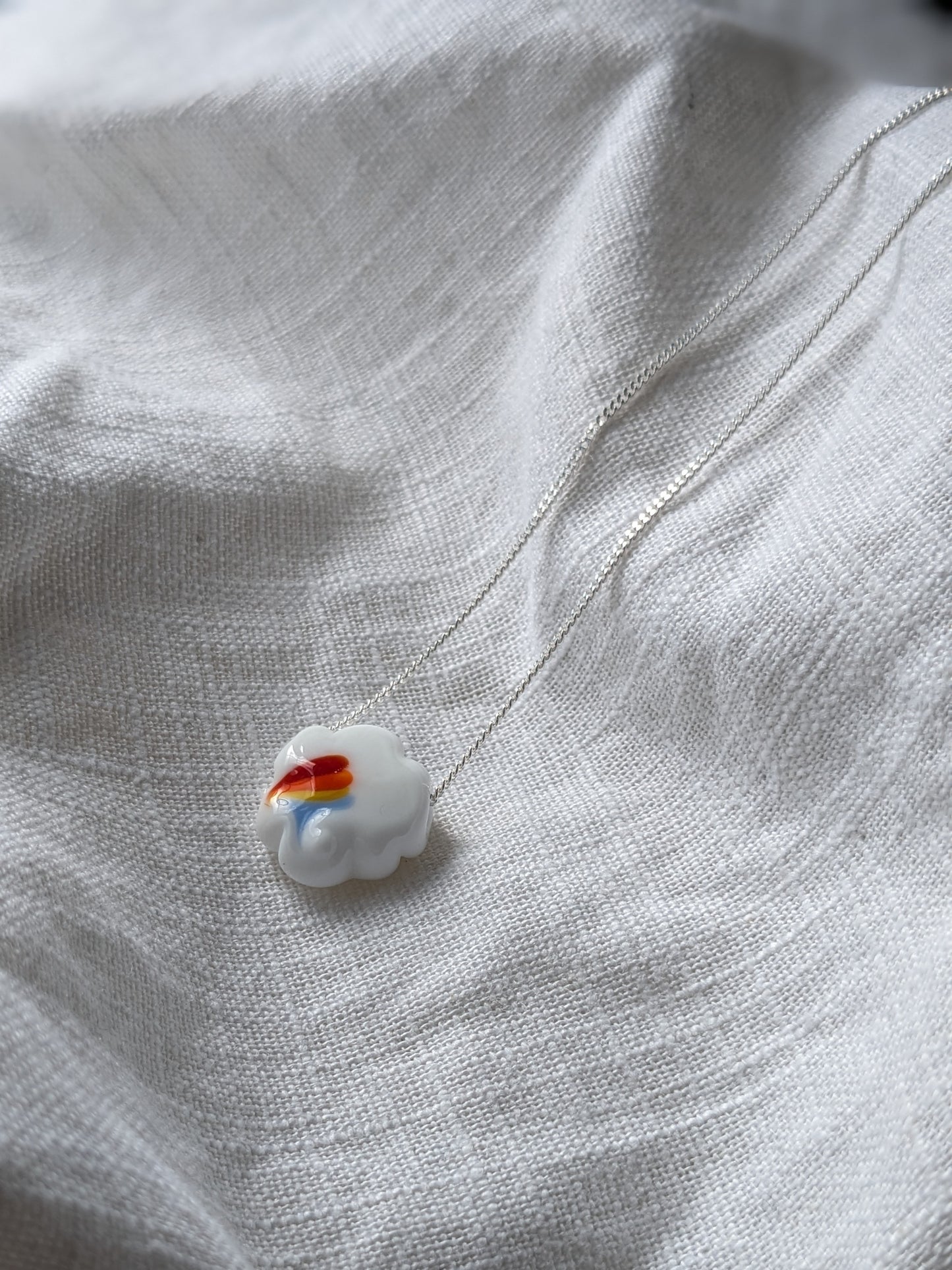 Rainbow Cloud Murano Necklace