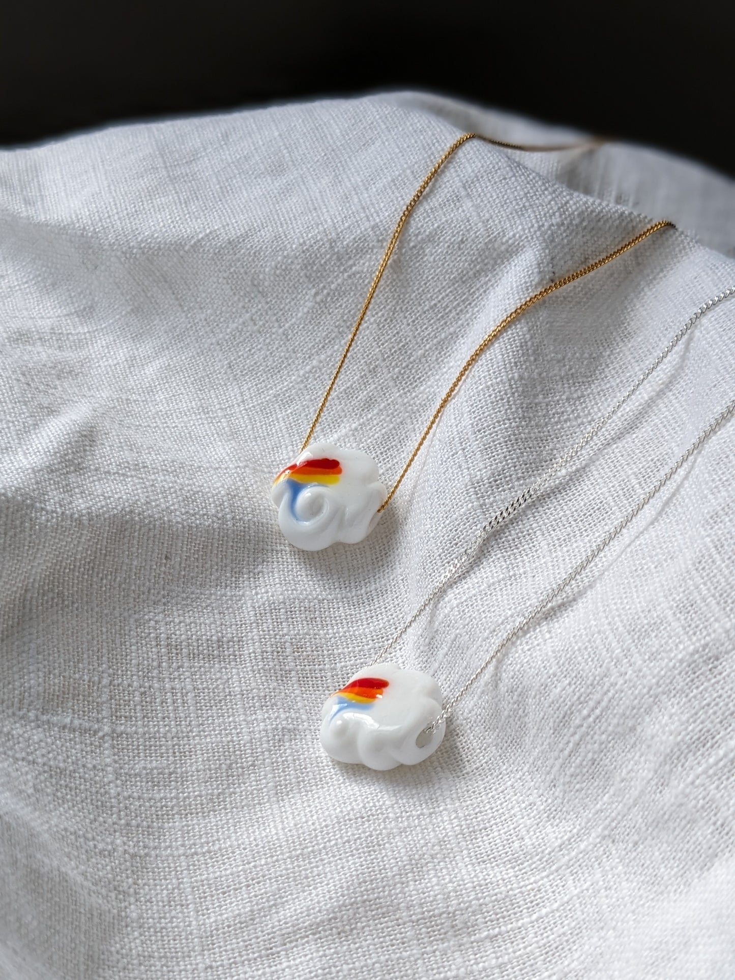 Another World Belfast Rainbow Cloud Collab necklace