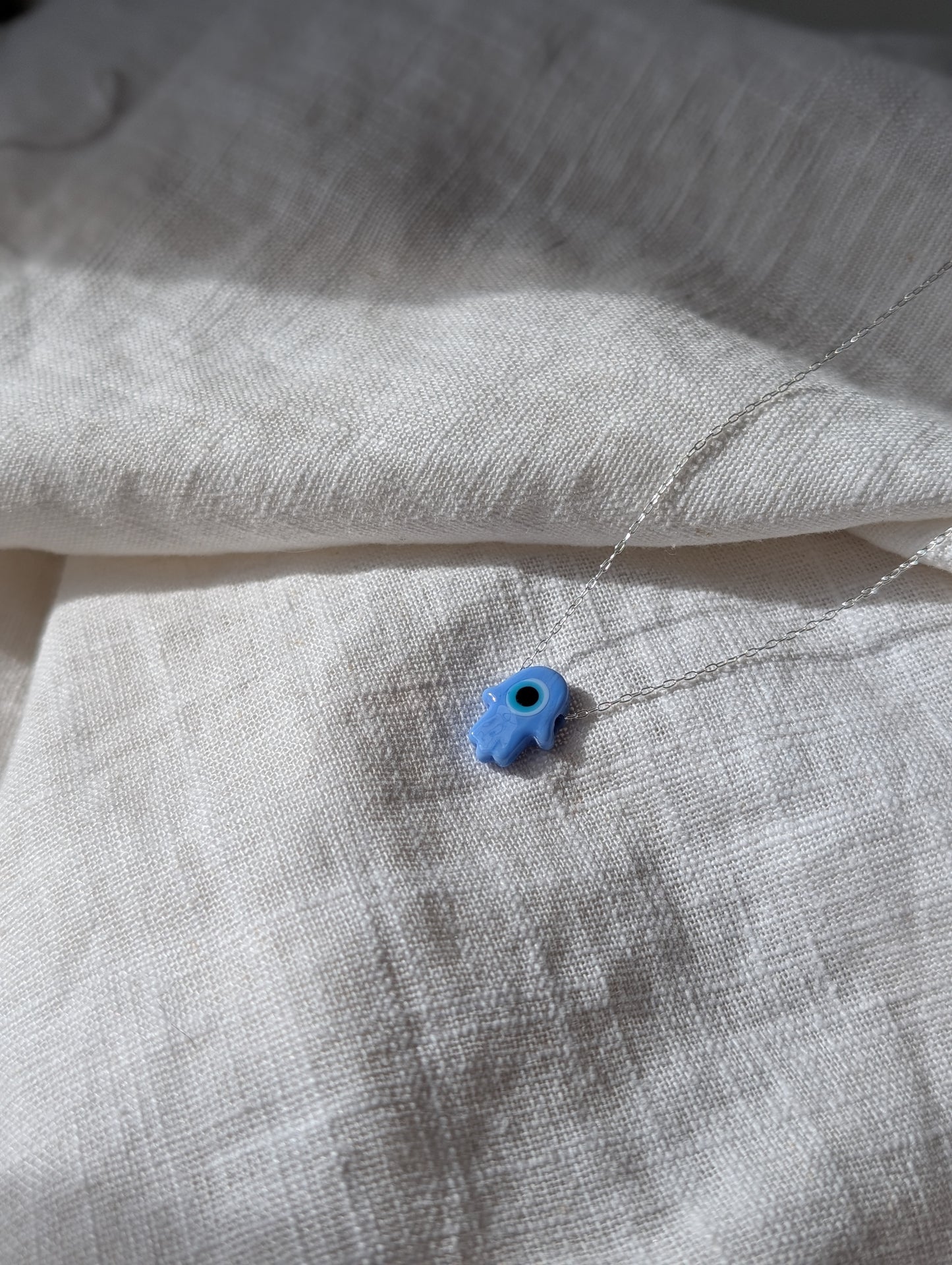 Hamsa Hand Murano Glass Necklace