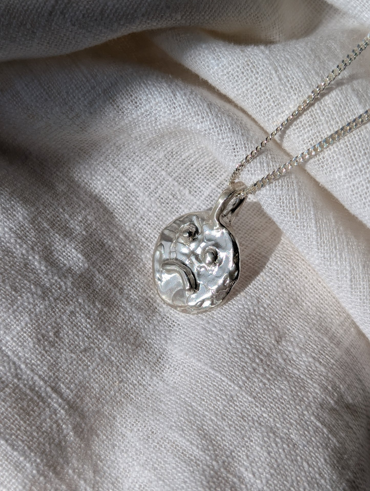 Sásta Smiley Two Faced Silver Pendant