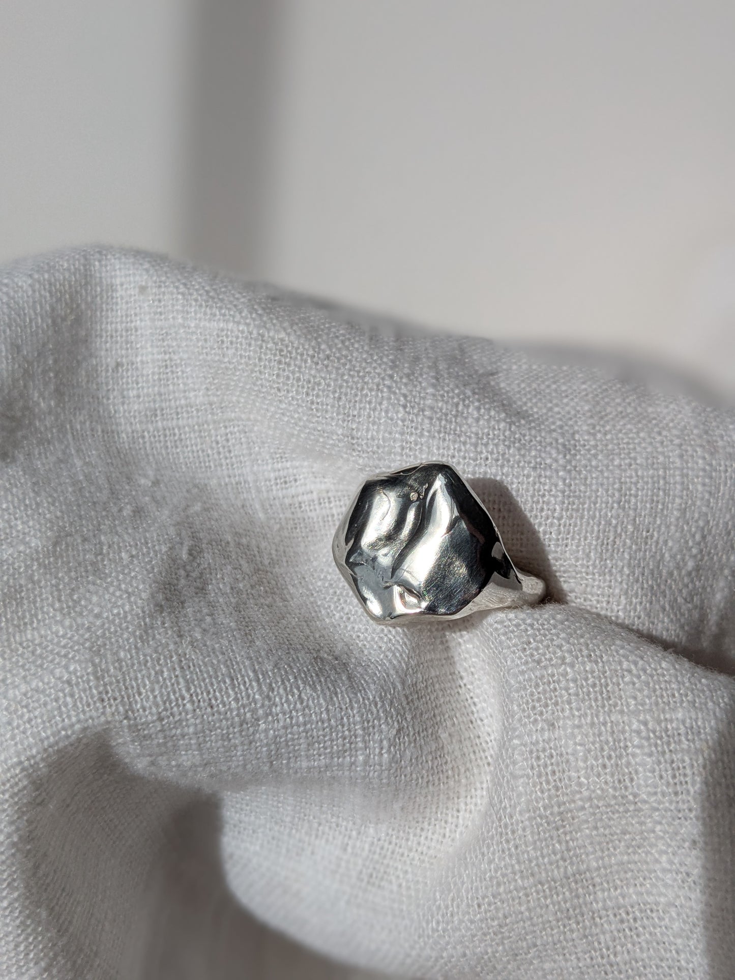 Custom Causeway Volcanic silver ring