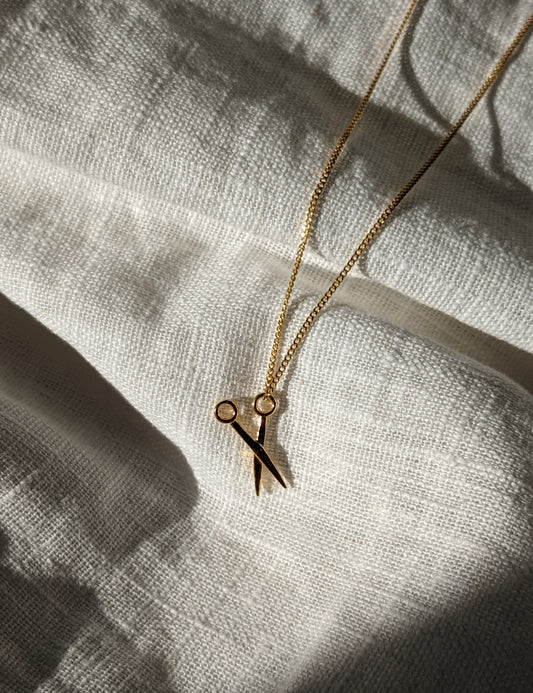 Sweet Scissors Necklace in Gold Vermeil