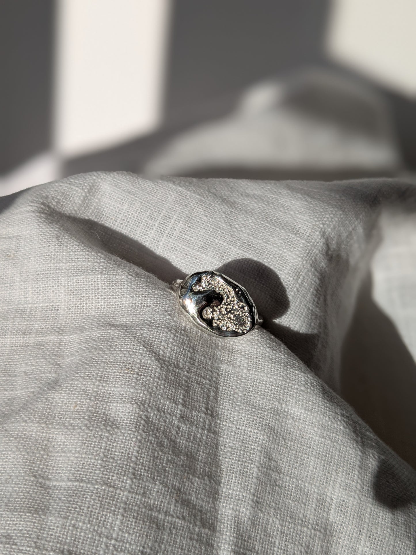 Molten Earth Lava Drips 1.3 Silver Ring