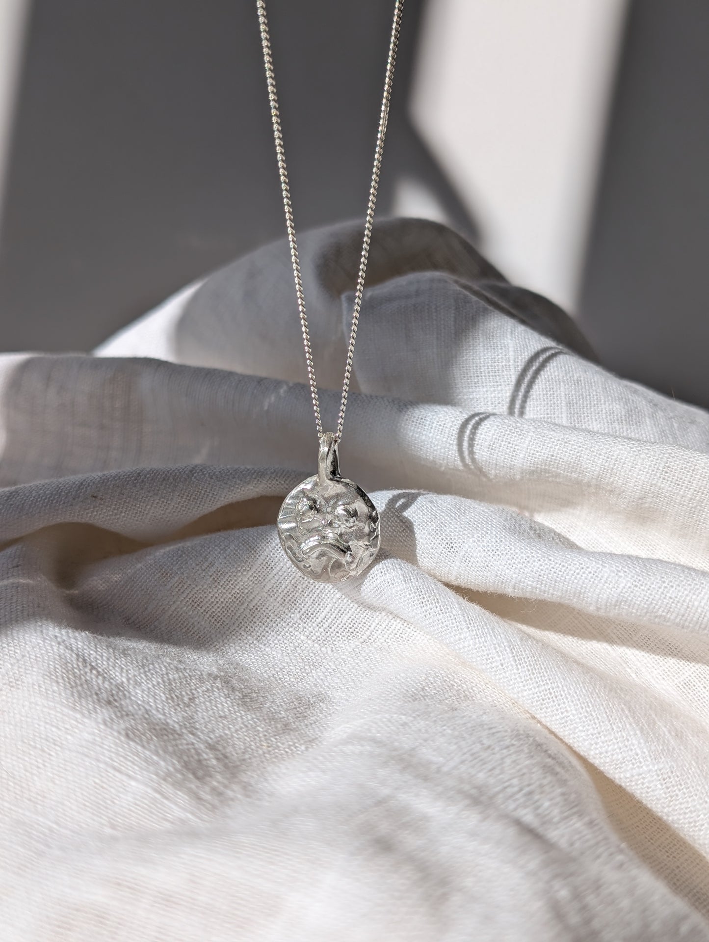 Sásta Smiley Two Faced Silver Pendant