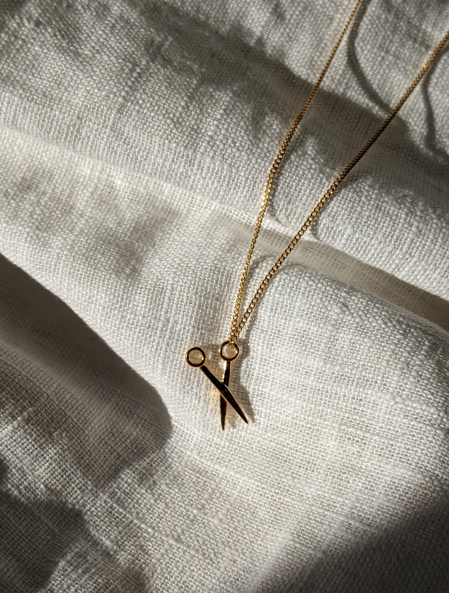 Sweet Scissors Necklace in Gold Vermeil