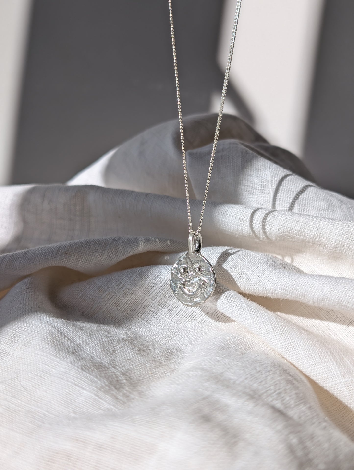 Sásta Smiley Two Faced Silver Pendant