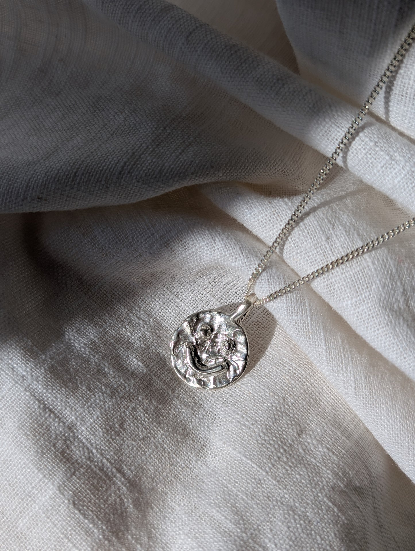 Sásta Smiley Two Faced Silver Pendant