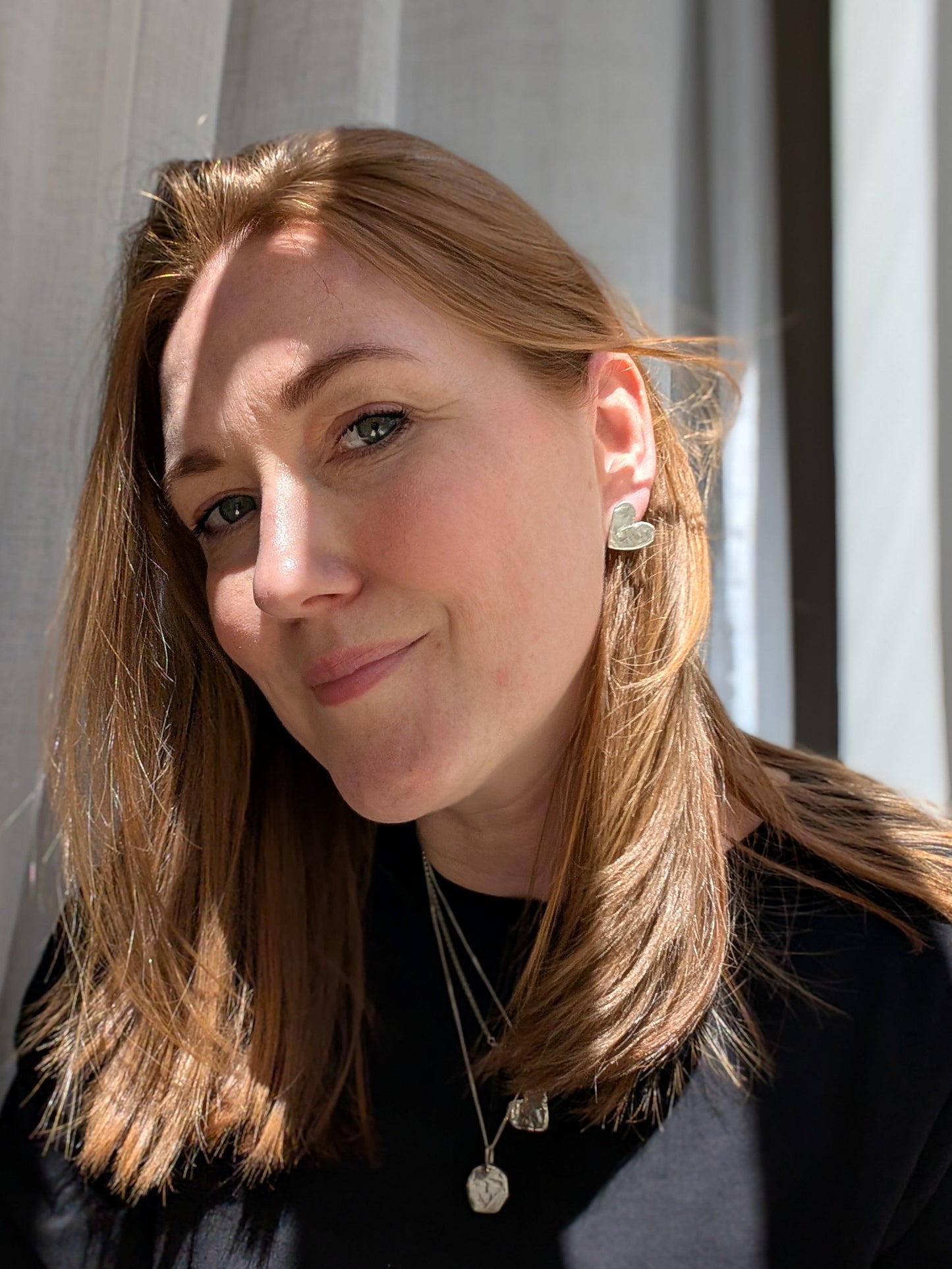 Grá Silver Heart Stud Earrings