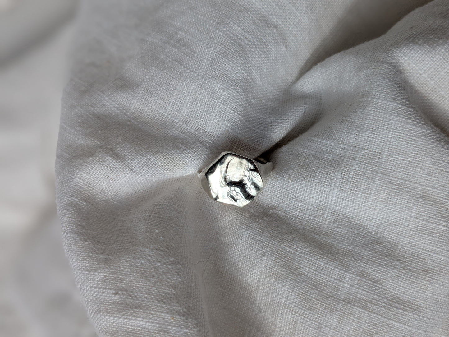 Custom Causeway Volcanic silver ring
