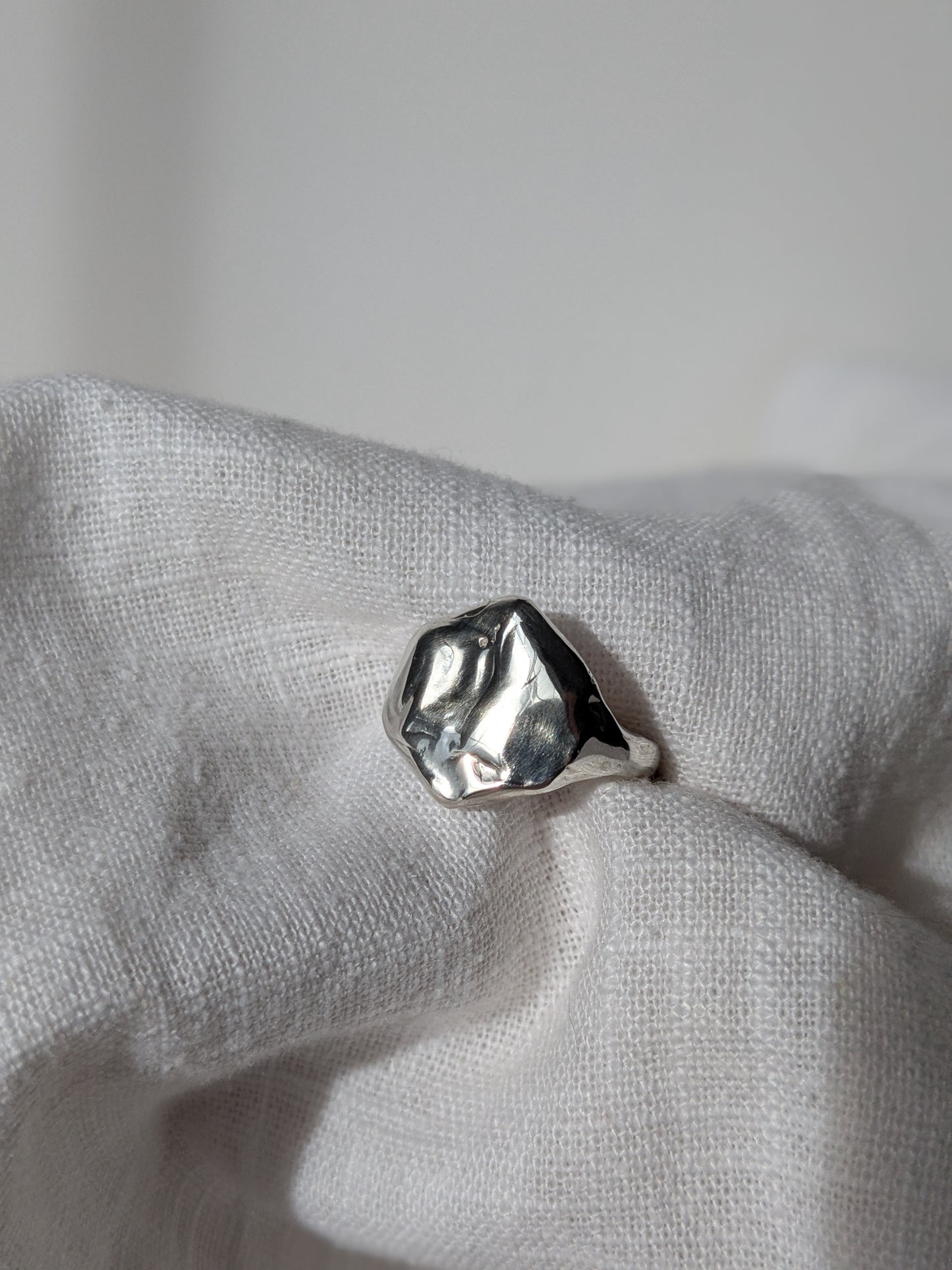 Custom Causeway Volcanic silver ring