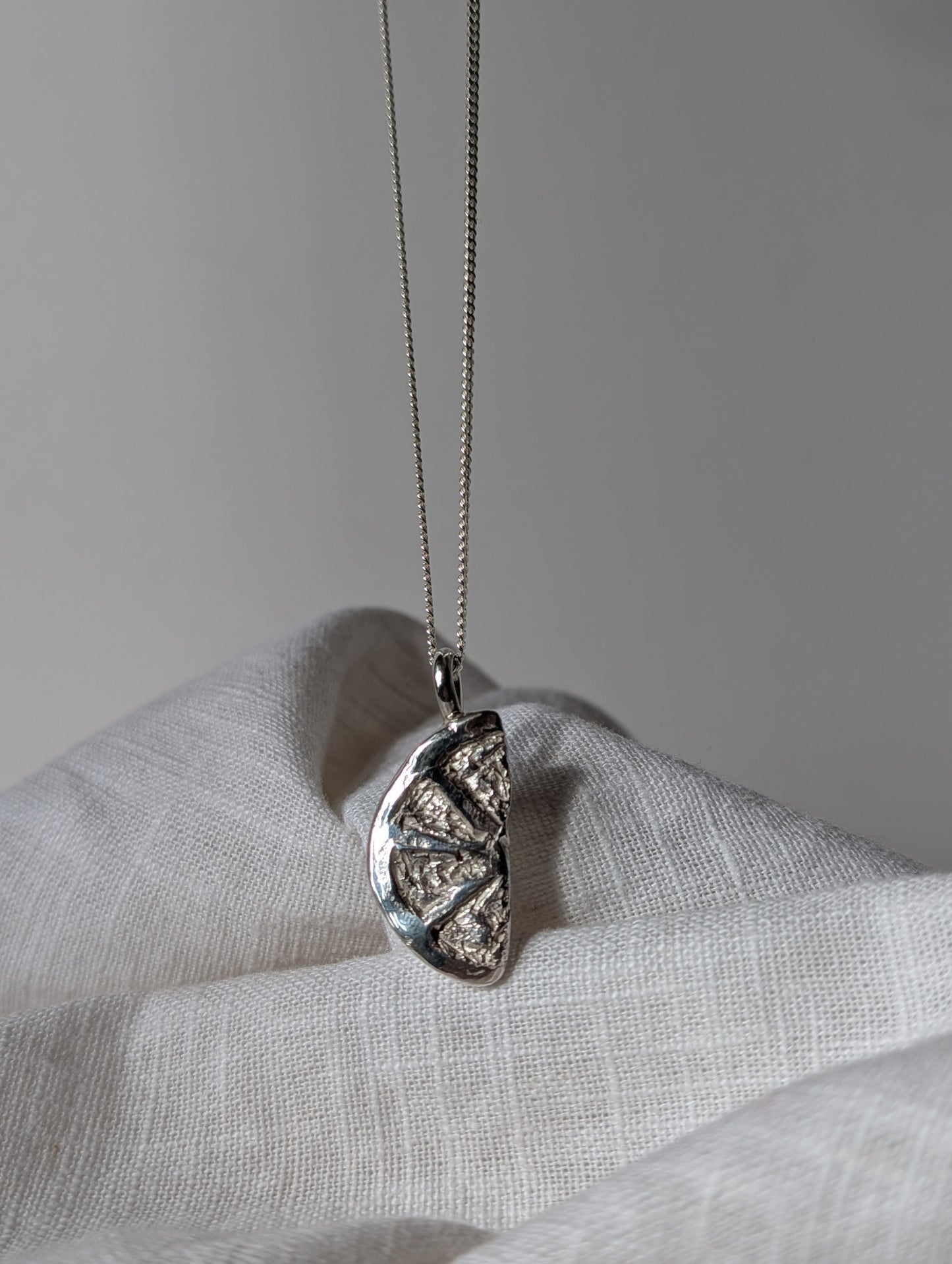 Citrus Slice Silver Pendant