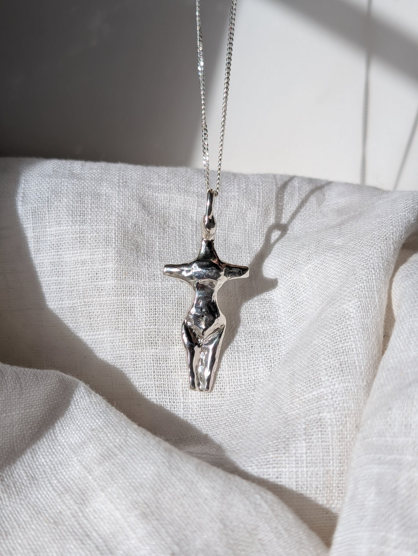 Mother Goddess Silver Necklace
