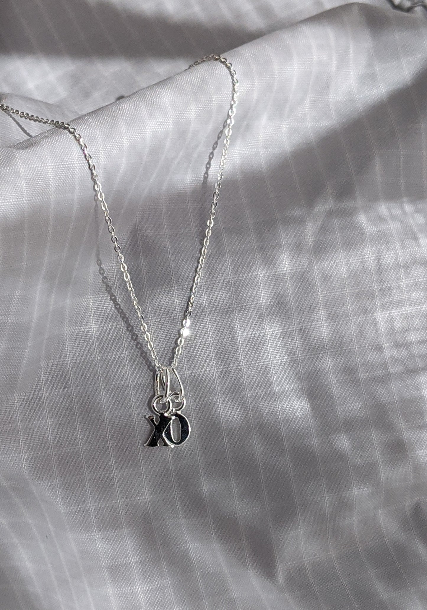 Tiny Lowercase Initial Necklace - Silver