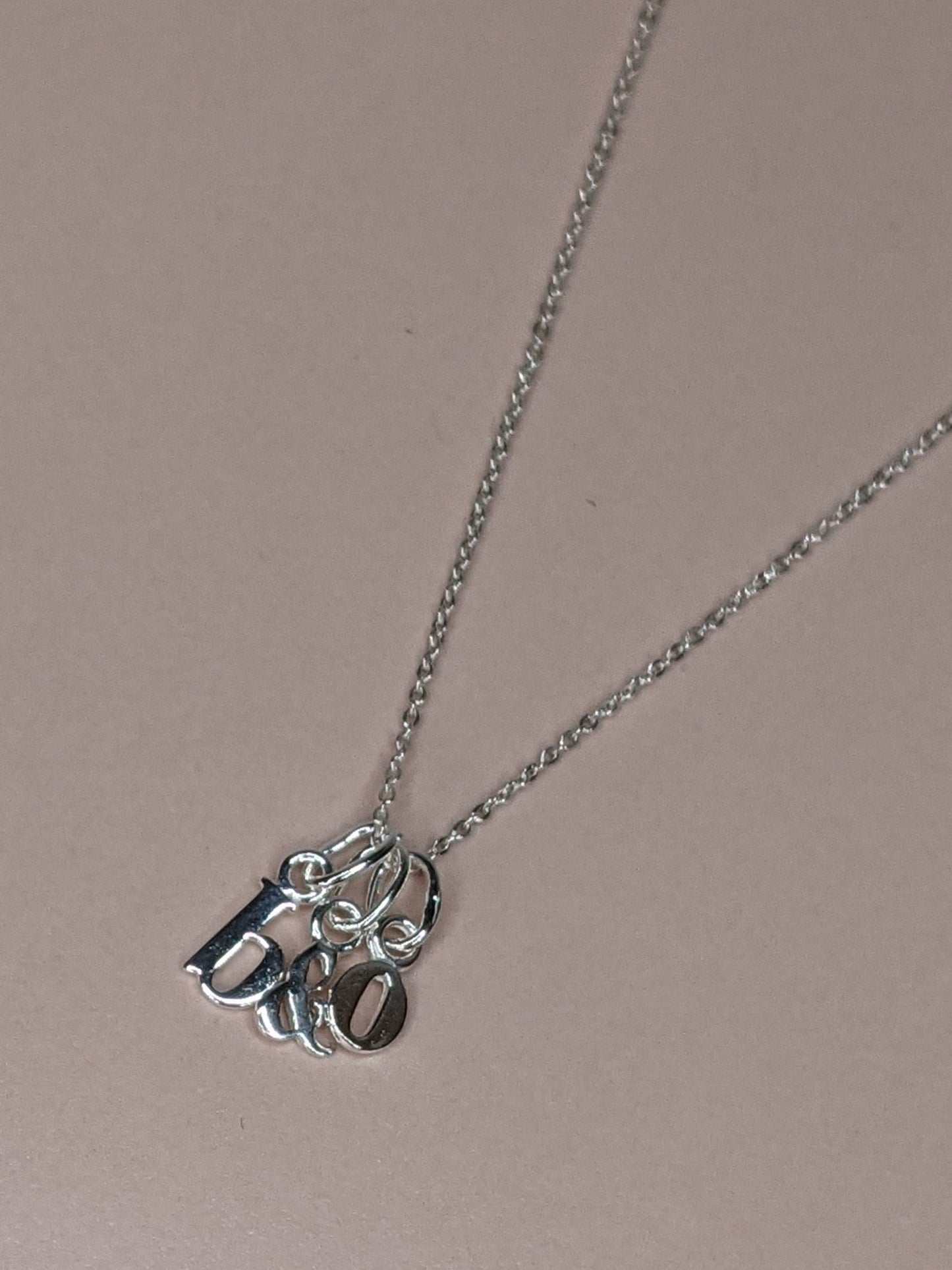 Tiny Lowercase Initial Necklace - Silver