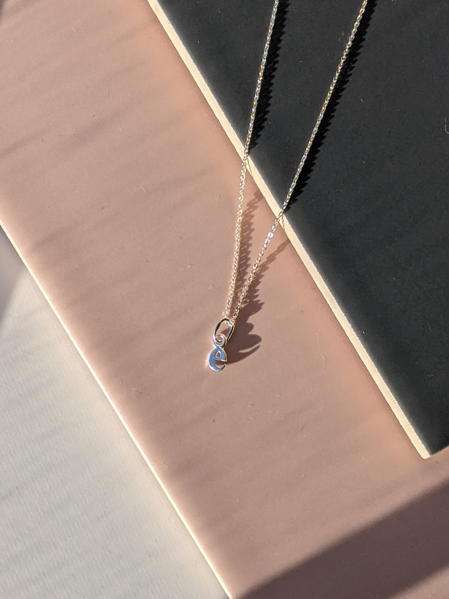 Tiny Lowercase Initial Necklace - Silver