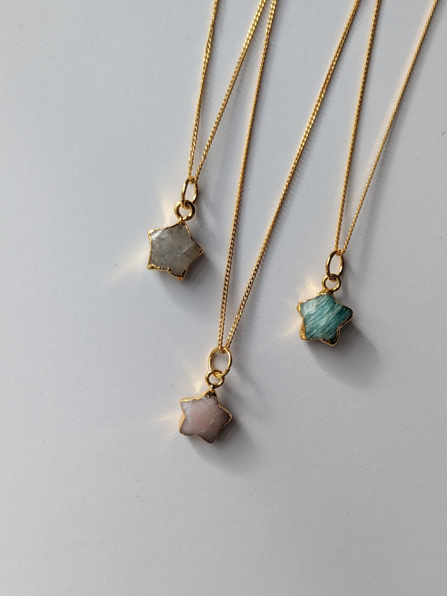 Semi precious Star Necklace - Gold