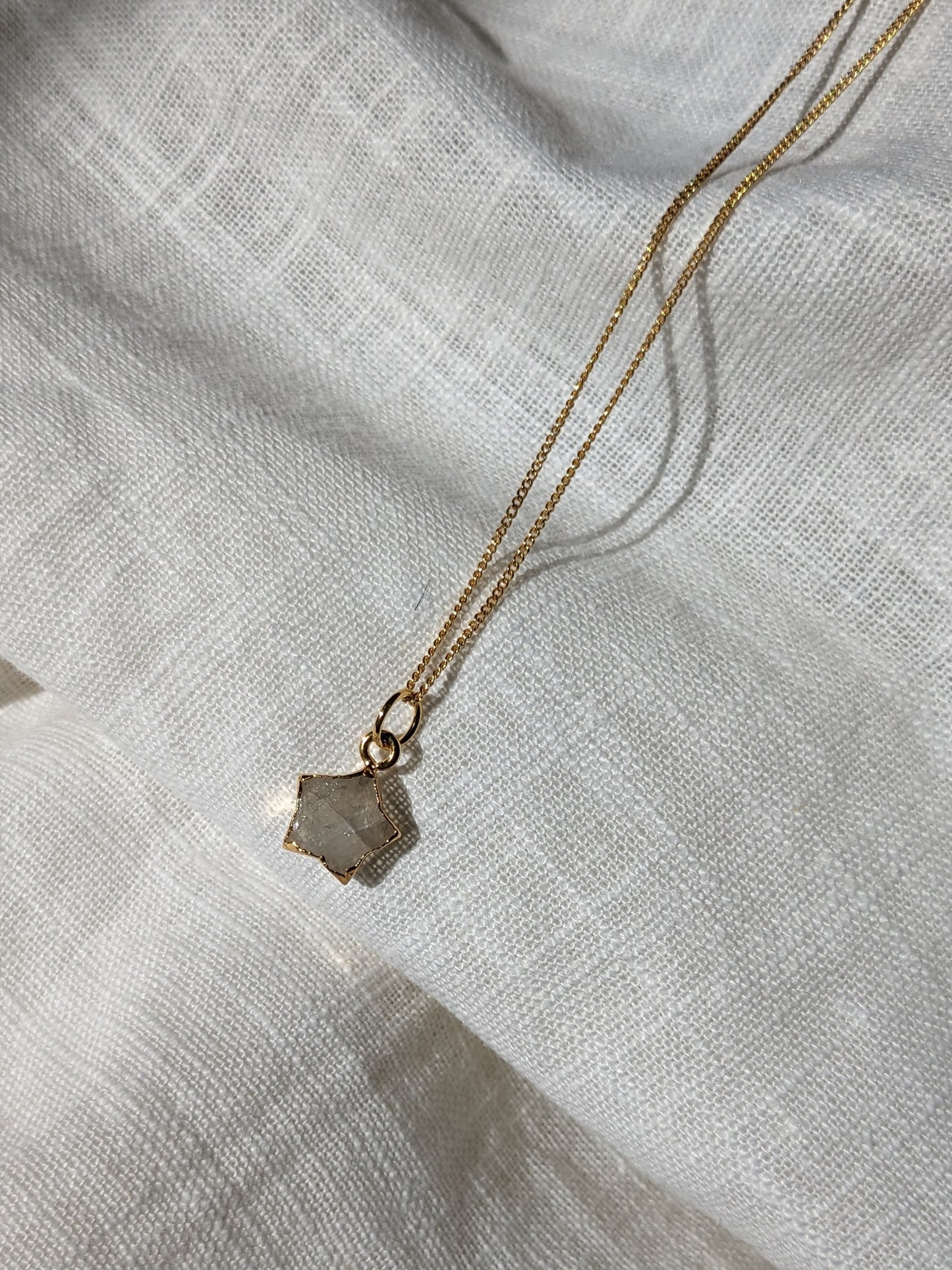 Semi precious Star Necklace - Gold