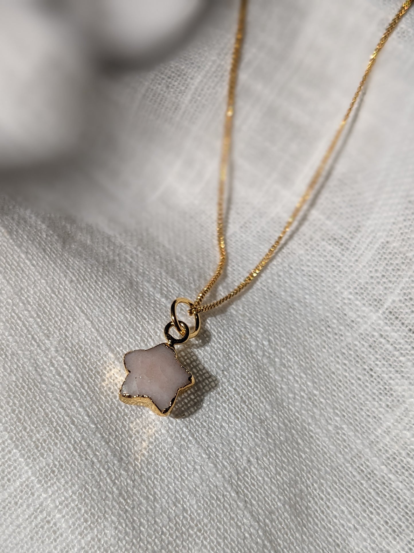 Semi precious Star Necklace - Gold
