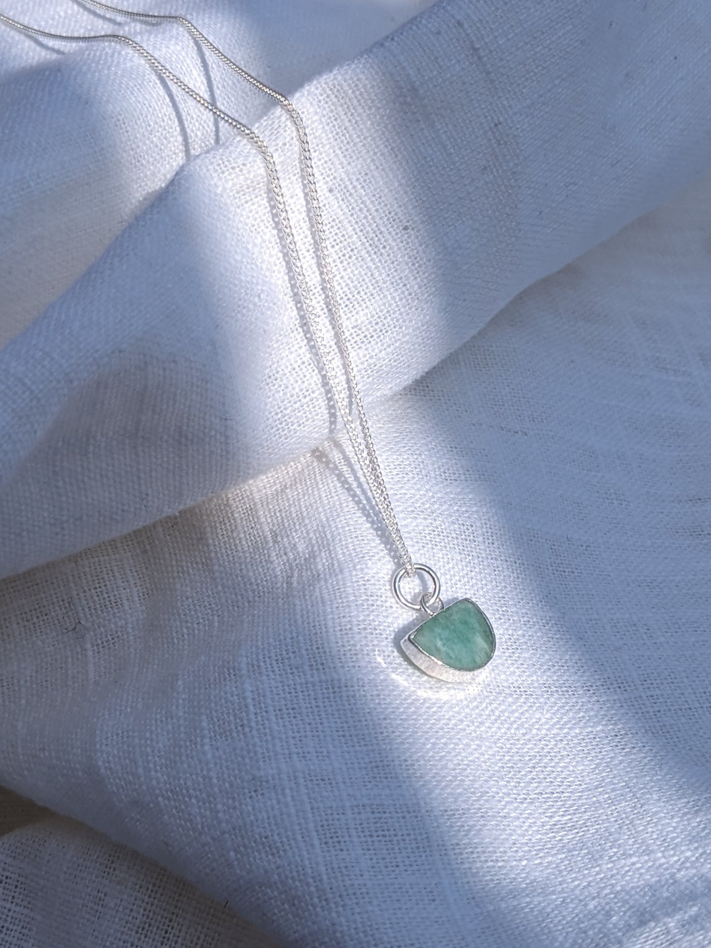 Semi Precious Semi Circle Pendant Necklace