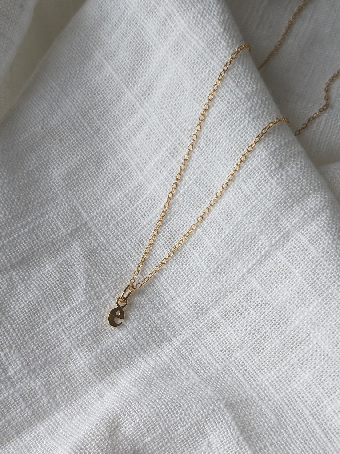 Tiny Lowercase Initial Necklace - Gold