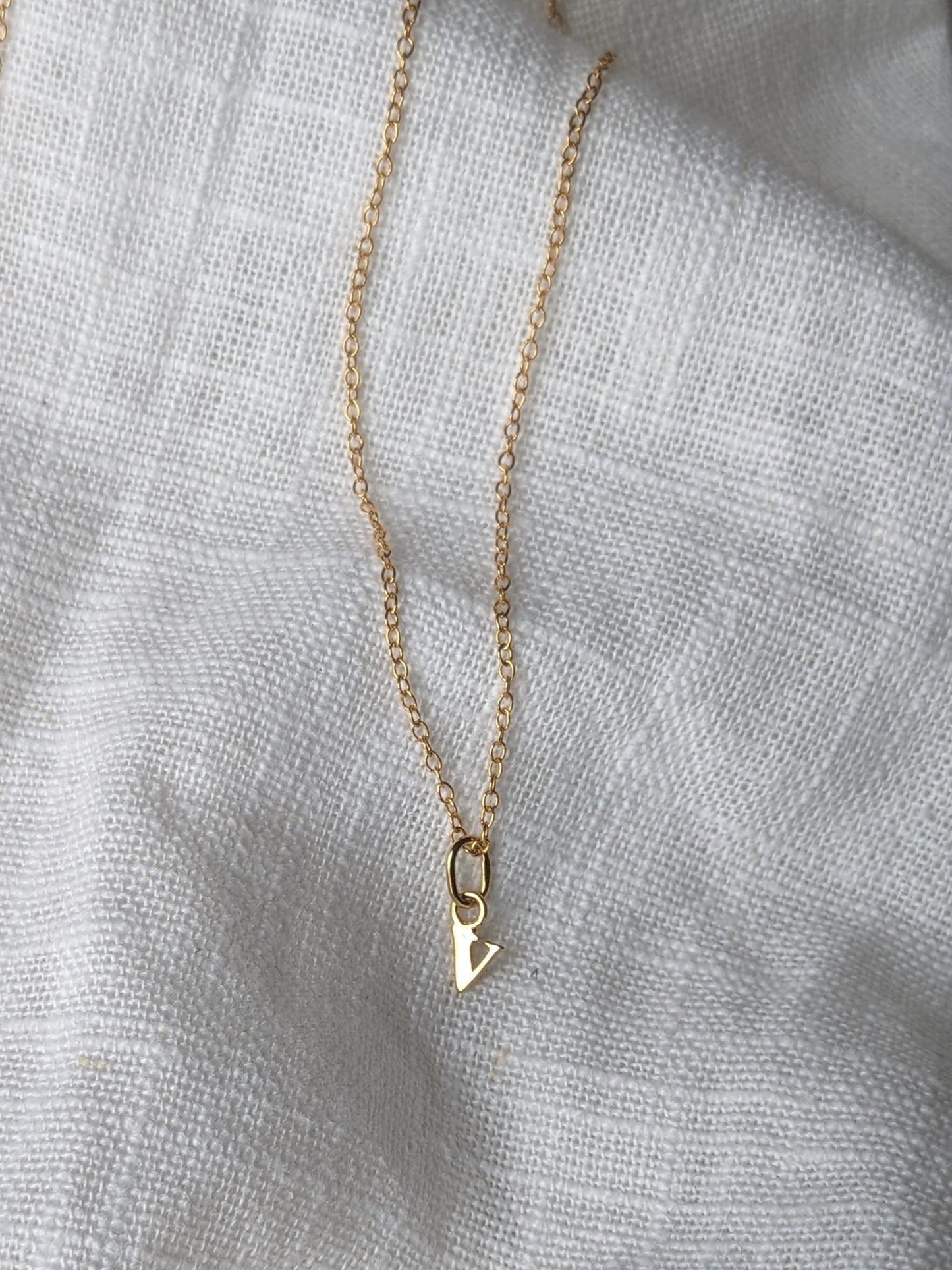 Tiny Lowercase Initial Necklace - Gold