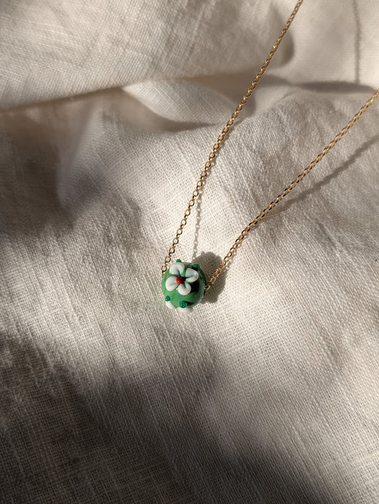 Flora Murano Glass flower bead necklace