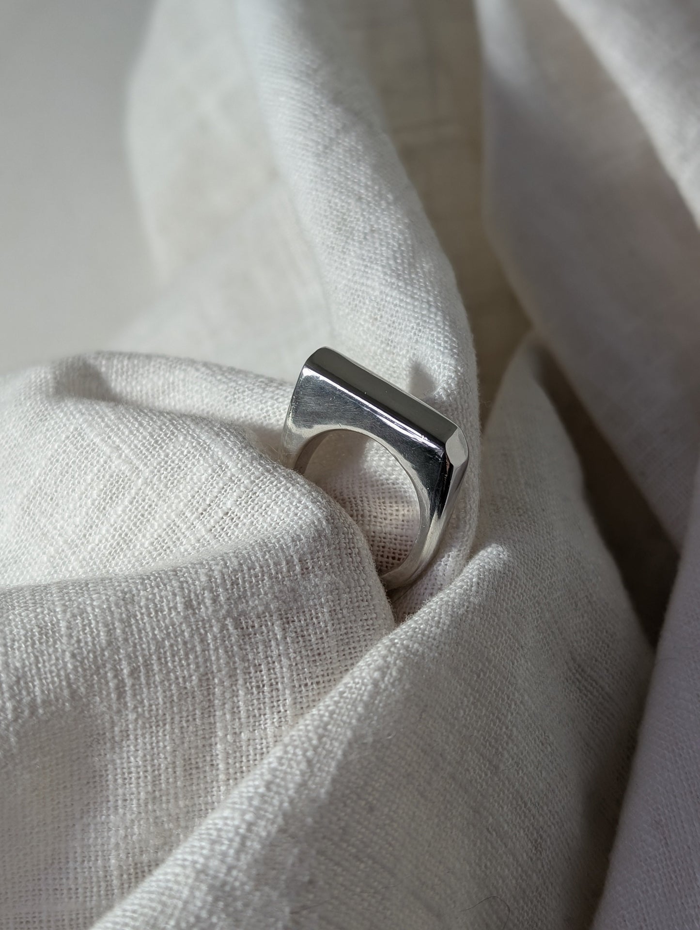 Chunky angled silver ring