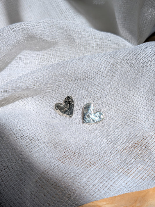 Grá Silver Heart Stud Earrings