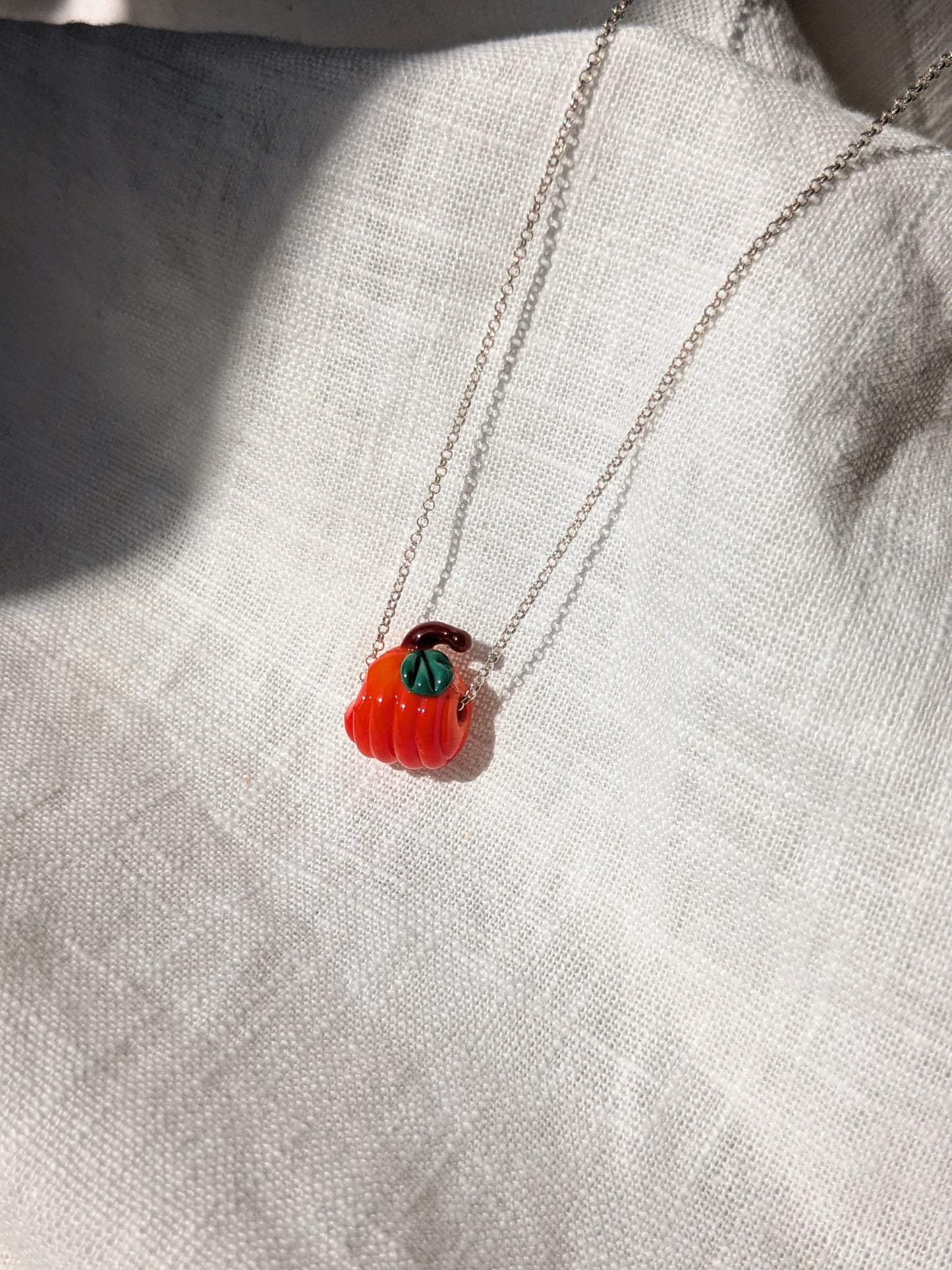 Orange Pumpkin Murano Glass Necklace