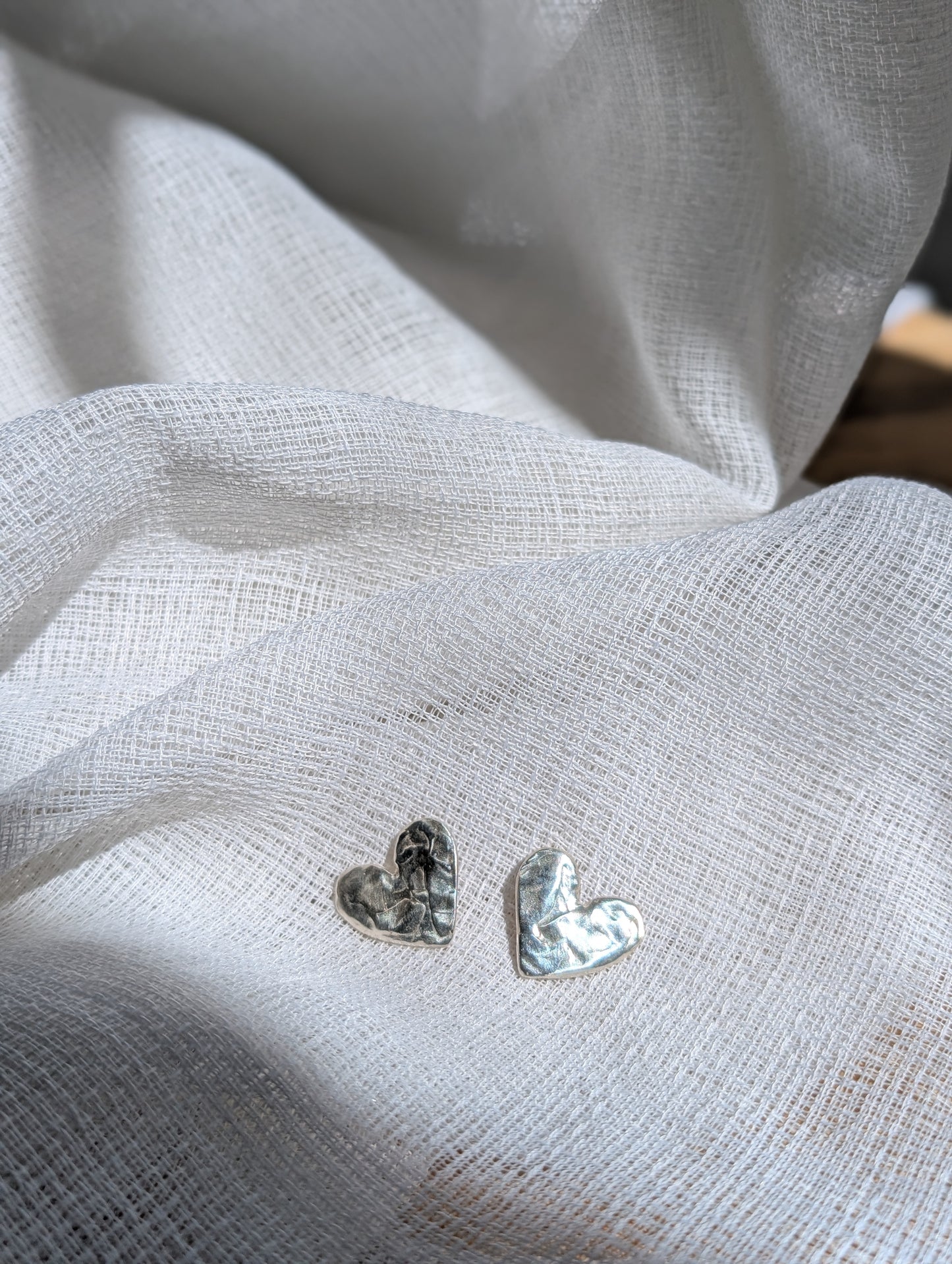 Grá Silver Heart Stud Earrings