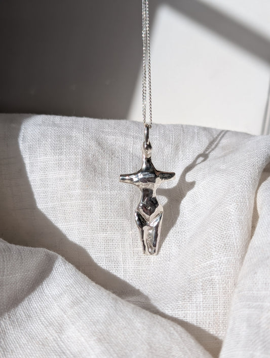 Mother Goddess Silver Necklace