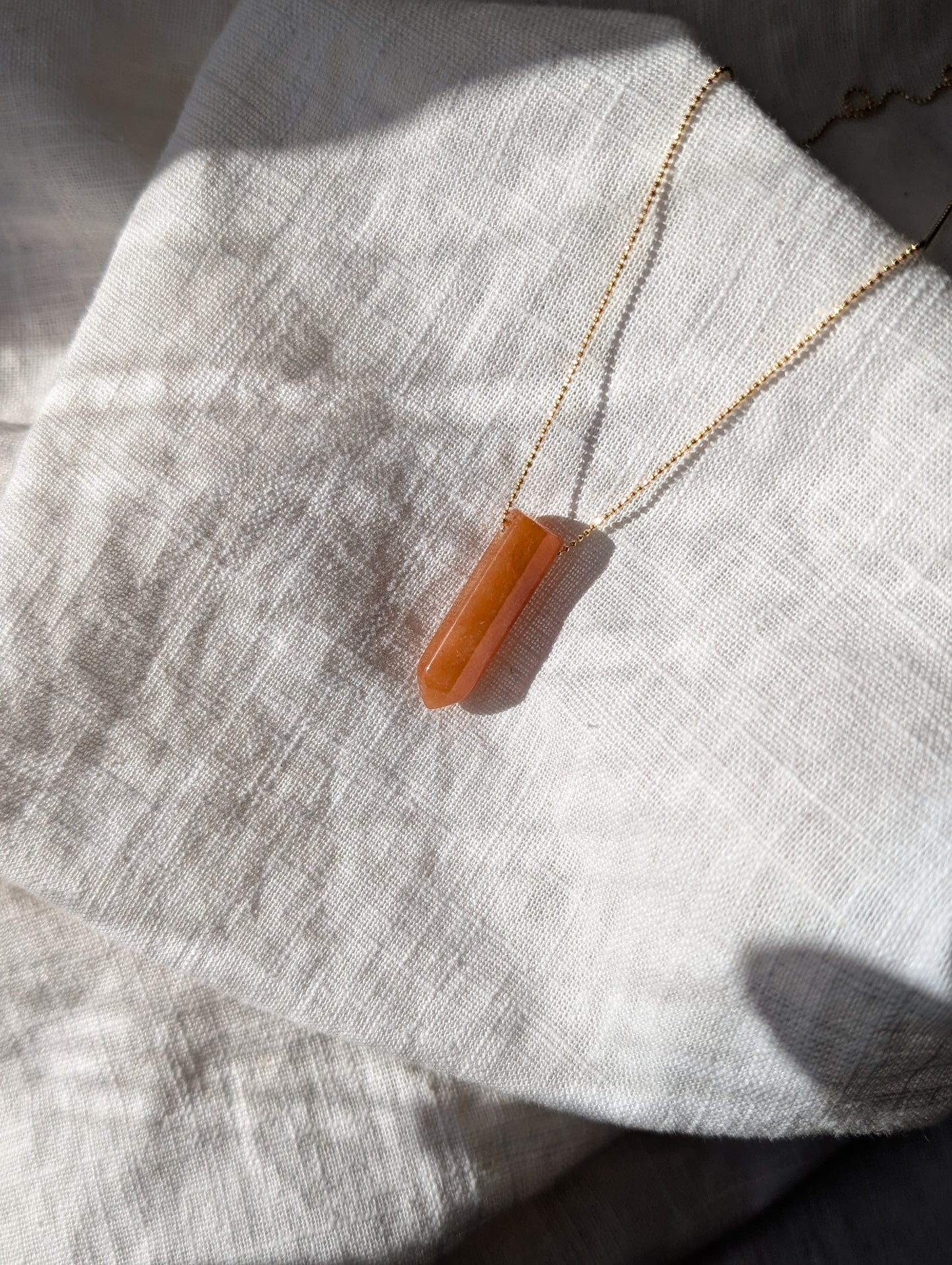 Orange Aventurine Crystal point necklace