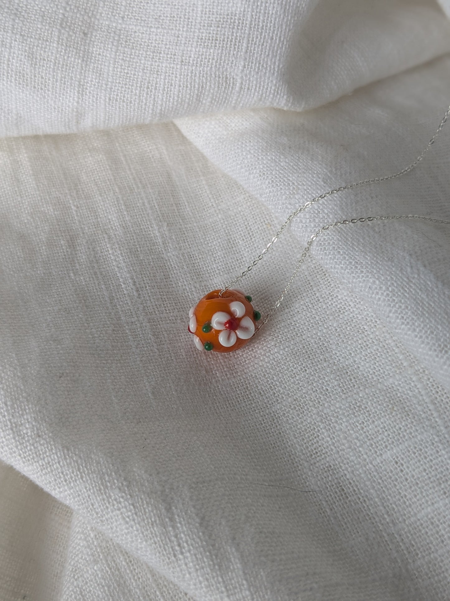 Flora Flower Ball Murano Glass Necklace