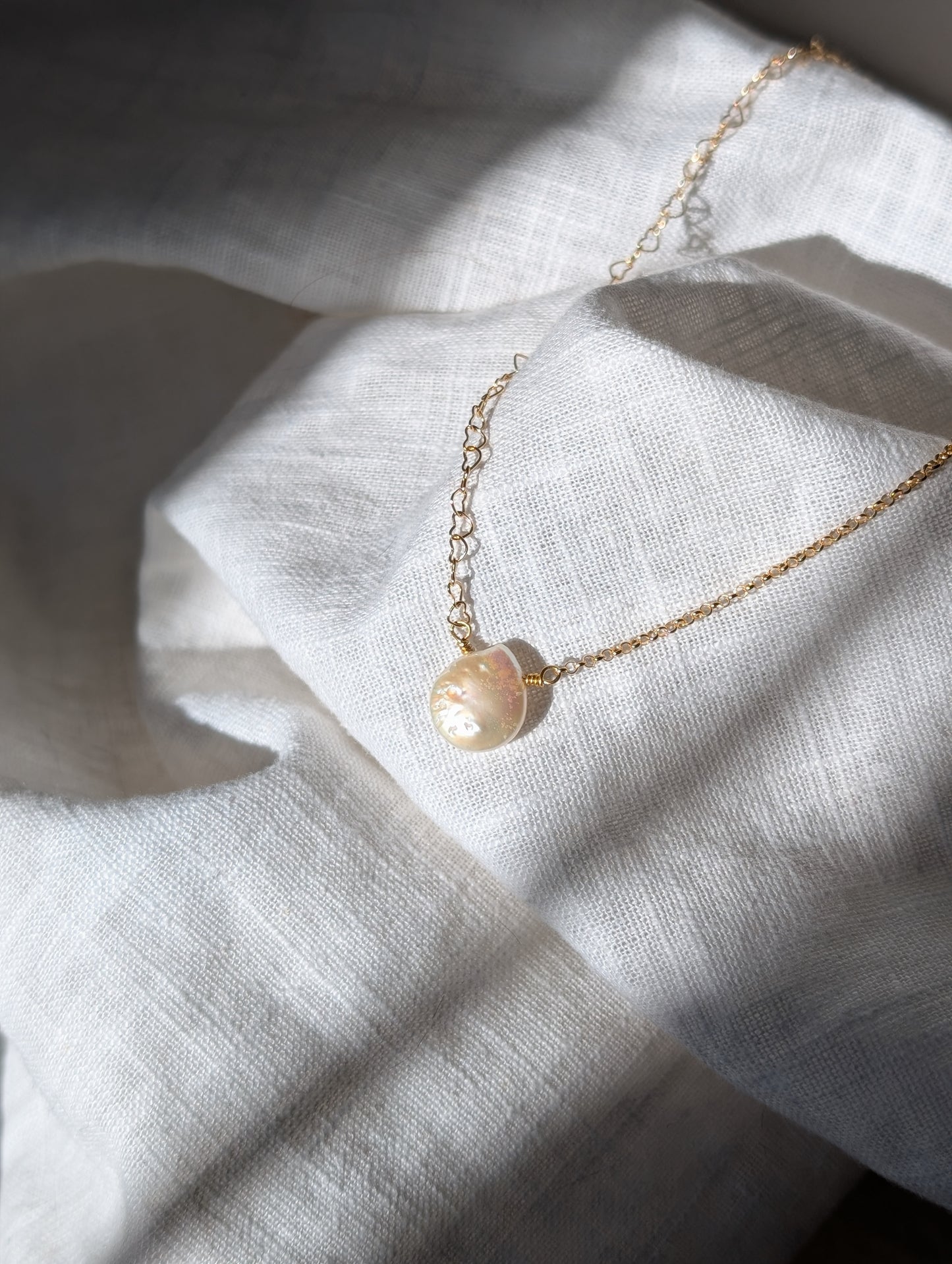 Coin pearl mixed chain necklace