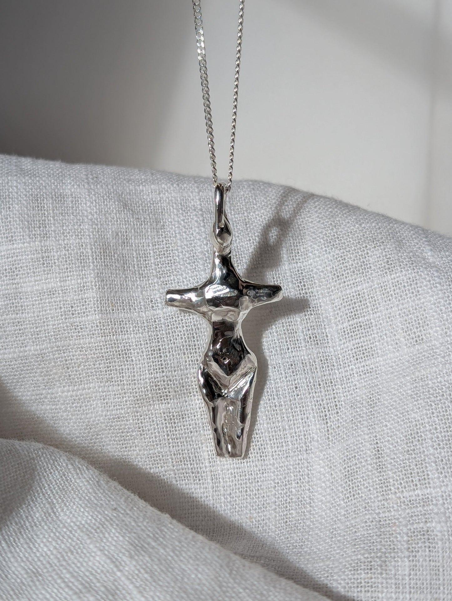 Mother Goddess Silver Necklace