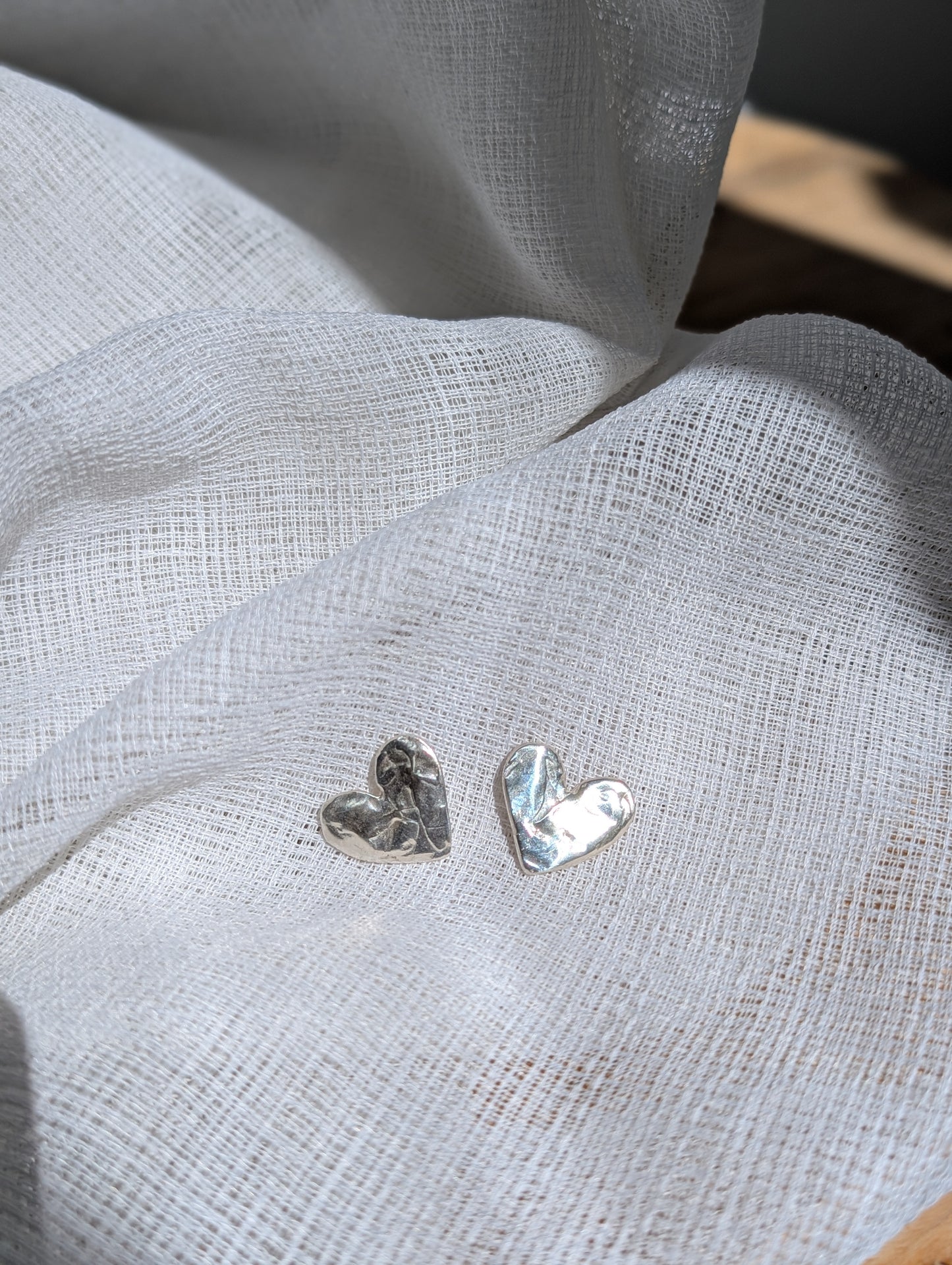 Grá Silver Heart Stud Earrings