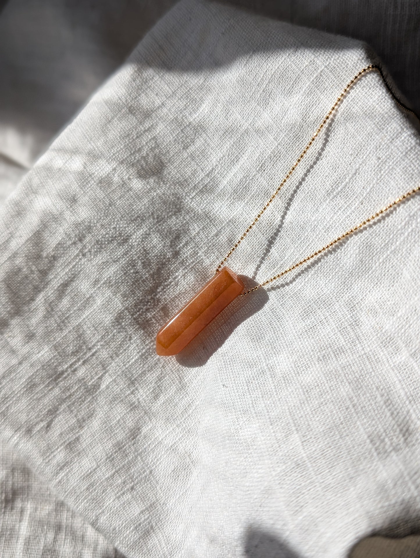 Orange Aventurine Crystal point necklace