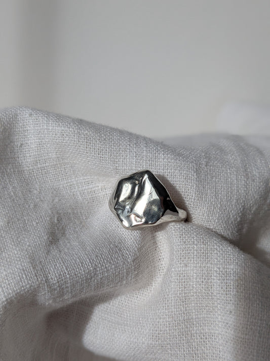 Custom Causeway Volcanic silver ring