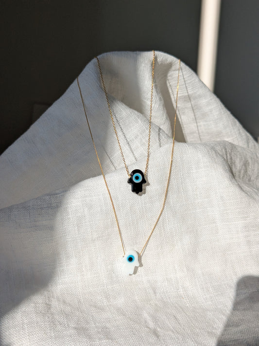 Hamsa Hand Murano Glass Necklace