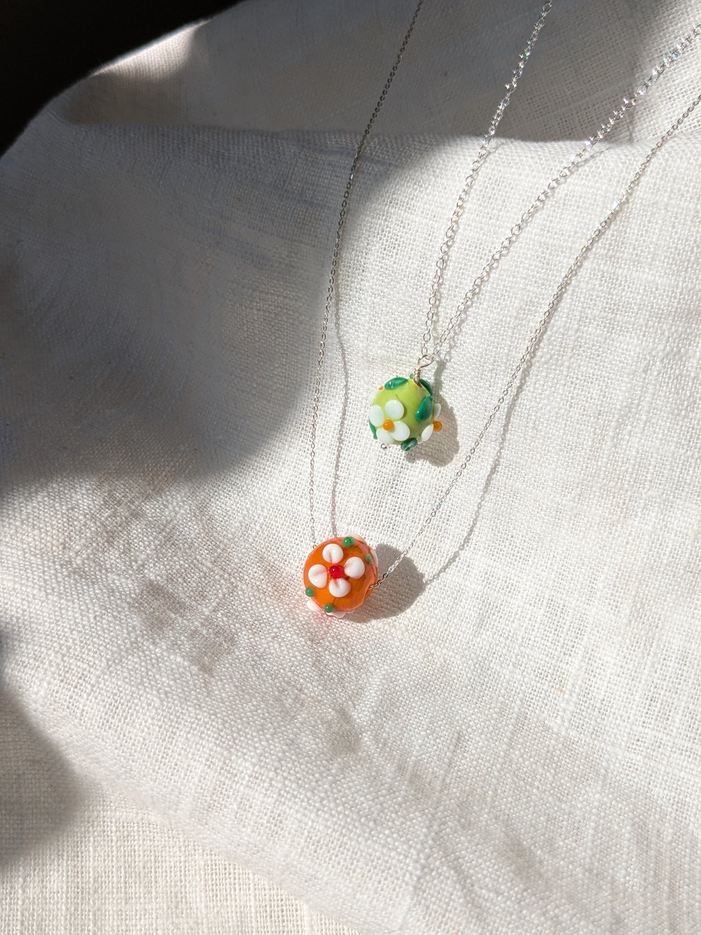 Flora Flower Ball Murano Glass Necklace