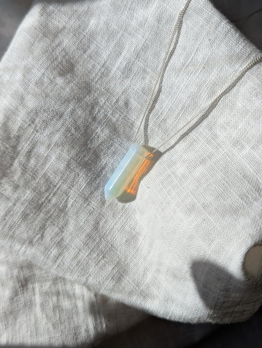 Opalite Crystal point necklace