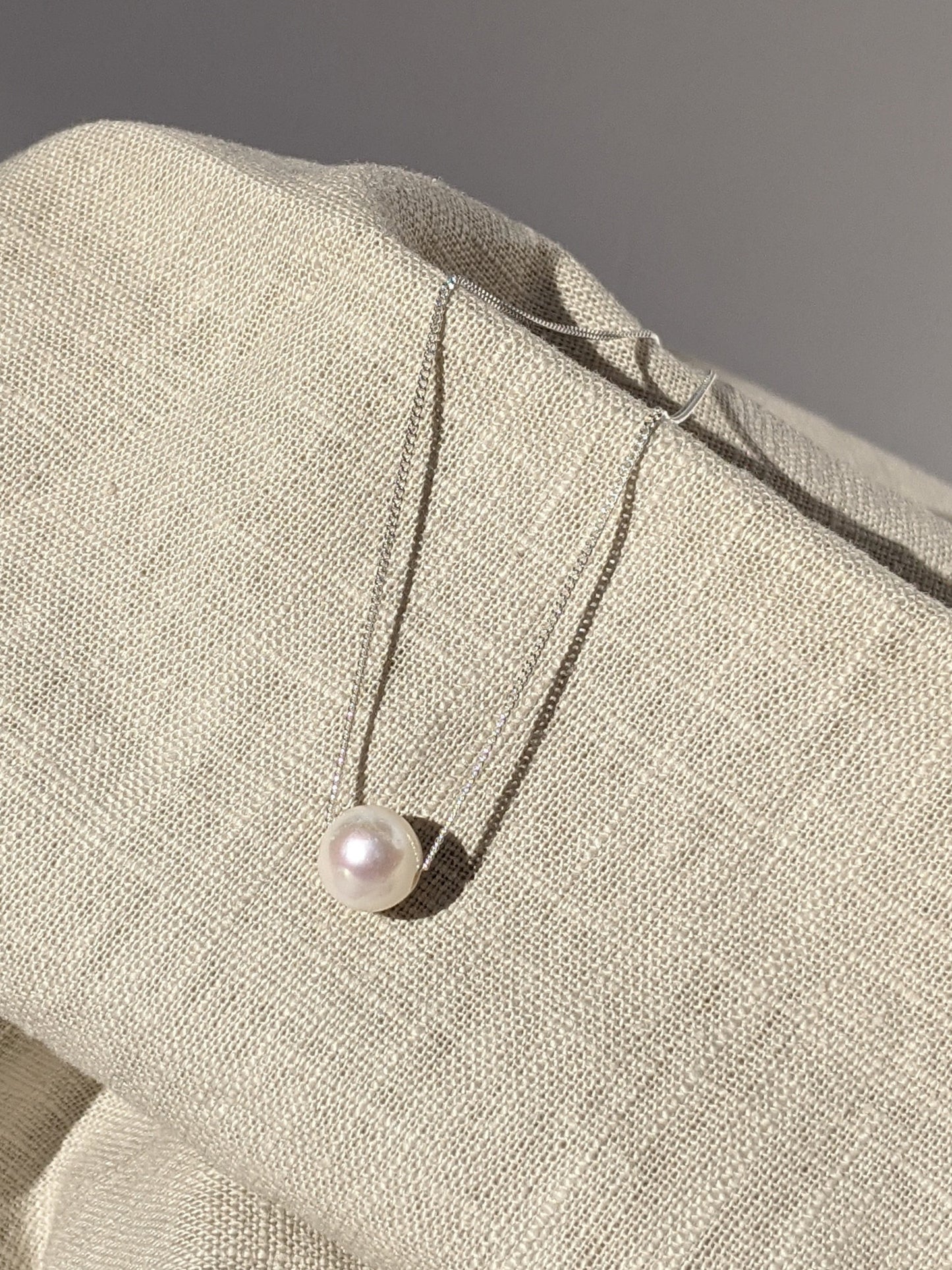 Perfect Pearl Chain Necklace on sterling silver