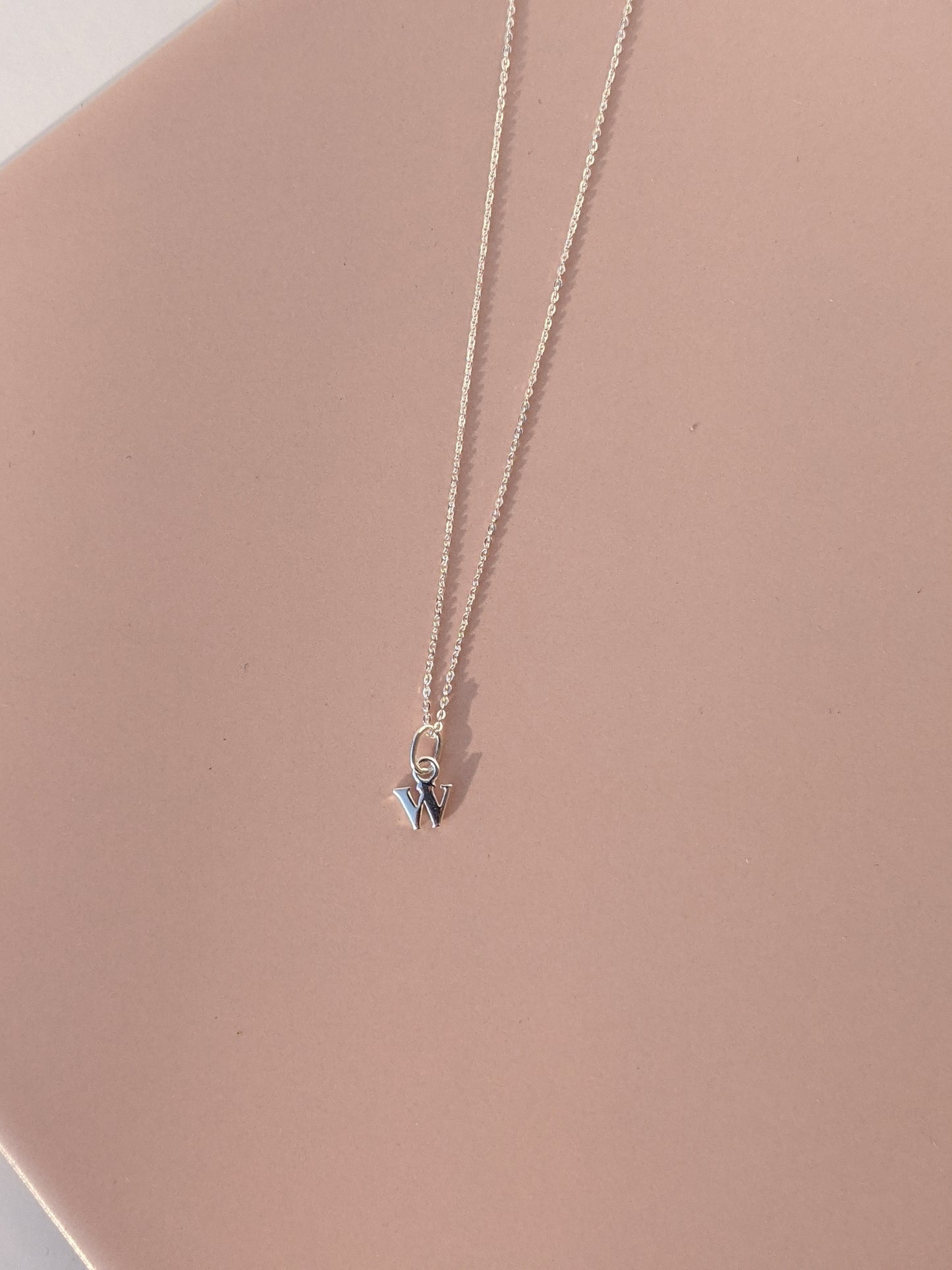 Tiny Lowercase Initial Necklace - Silver