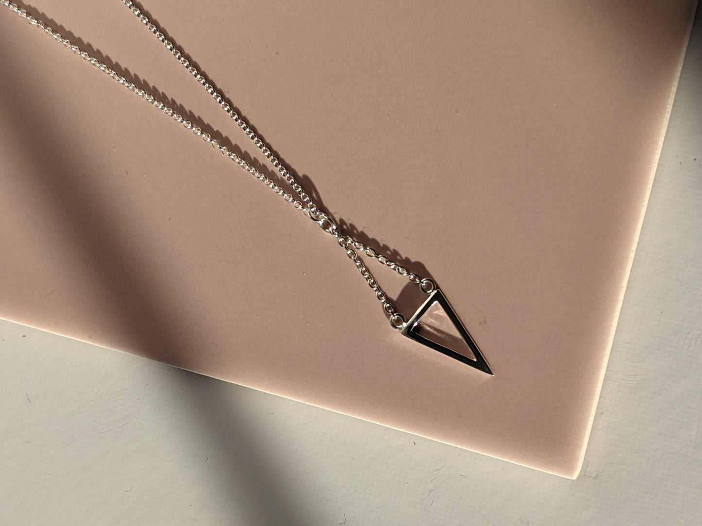 Triangle Chandelier Silver Necklace