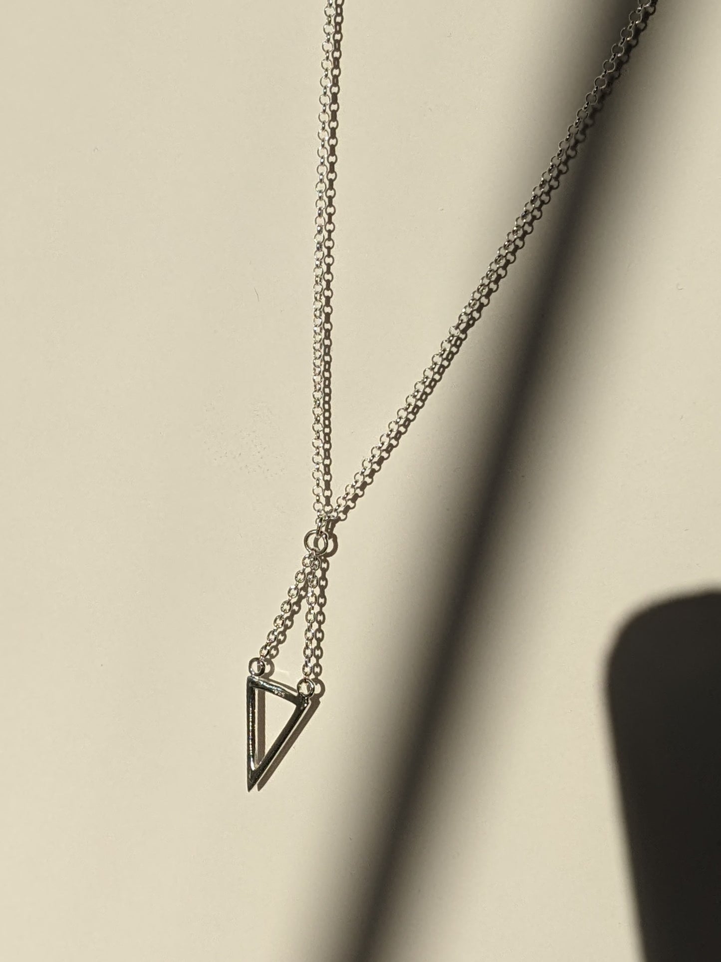 Triangle Chandelier Silver Necklace